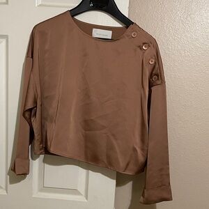 Brochu Walker Tan Button-Accent Blouse